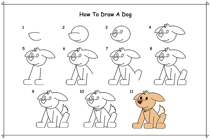How To Draw A Cute Dog Step By Step Video - Draw a cute laughing mouth